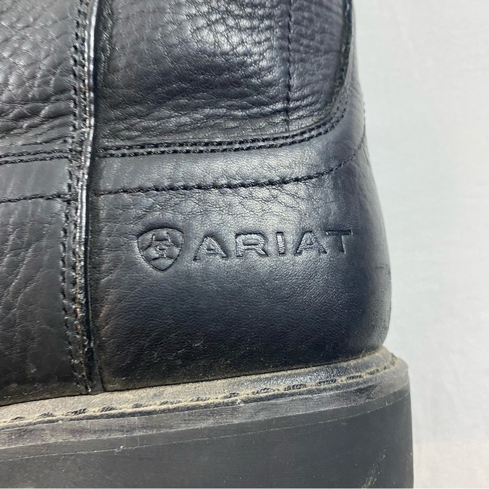 ARIAT Work Boots Men 11EE Slip and Oil Resistant Black leather Non Marking boots - Picture 4 of 9